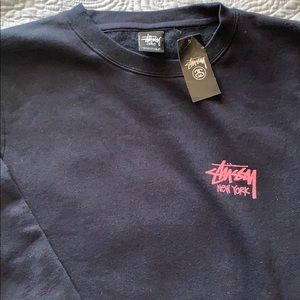 (L) NWT Navy Stussy New York FA15 Crewneck Sweater
